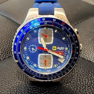 Vintage Agip Quartz Chronograph Watch